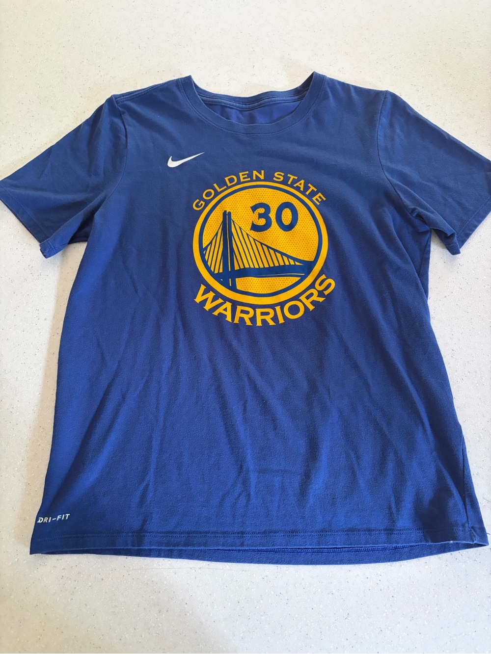 Nike Golden State Warriors Blue Kids' Sz. Large 14/16 T-Shirt. Curry. NBA #30
